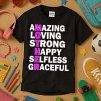 Mother's Day Quote Amazing Loving Strong Happy Kids T-Shirt thumb 3