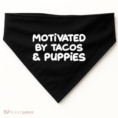 Motivated By Tacos & Puppies USA-Made Doggie Bandana