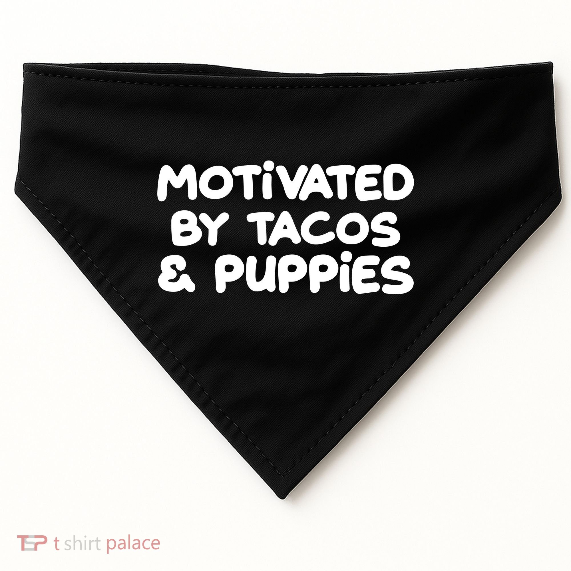 Motivated By Tacos & Puppies USA-Made Doggie Bandana