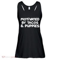 Motivated By Tacos & Puppies Ladies Essential Flowy Tank thumb 0