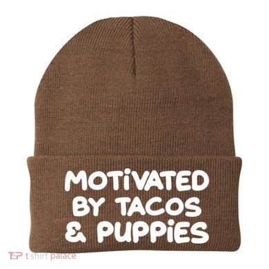 Motivated By Tacos & Puppies Beanie