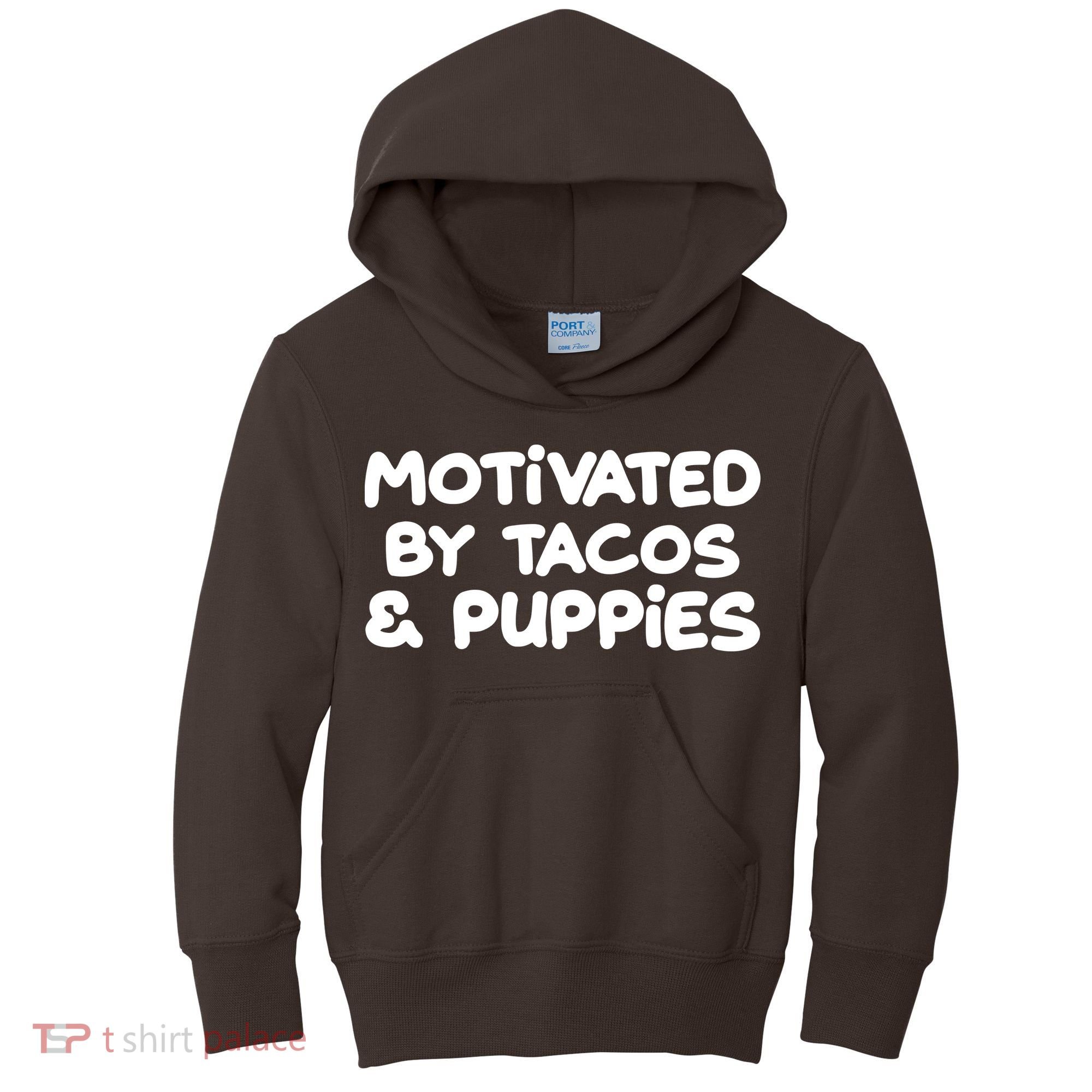 Motivated By Tacos & Puppies Kids Hoodie