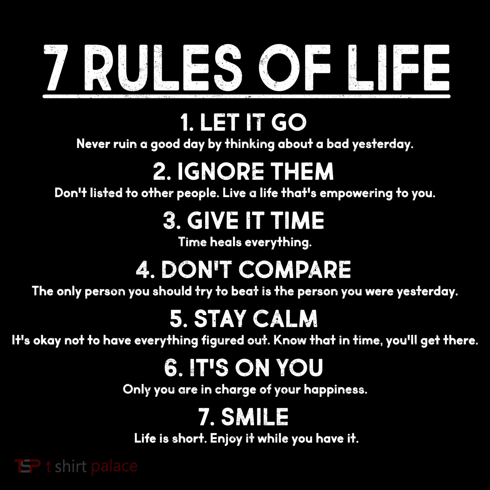 Motivational 7 Rules Of Life  Mousepad