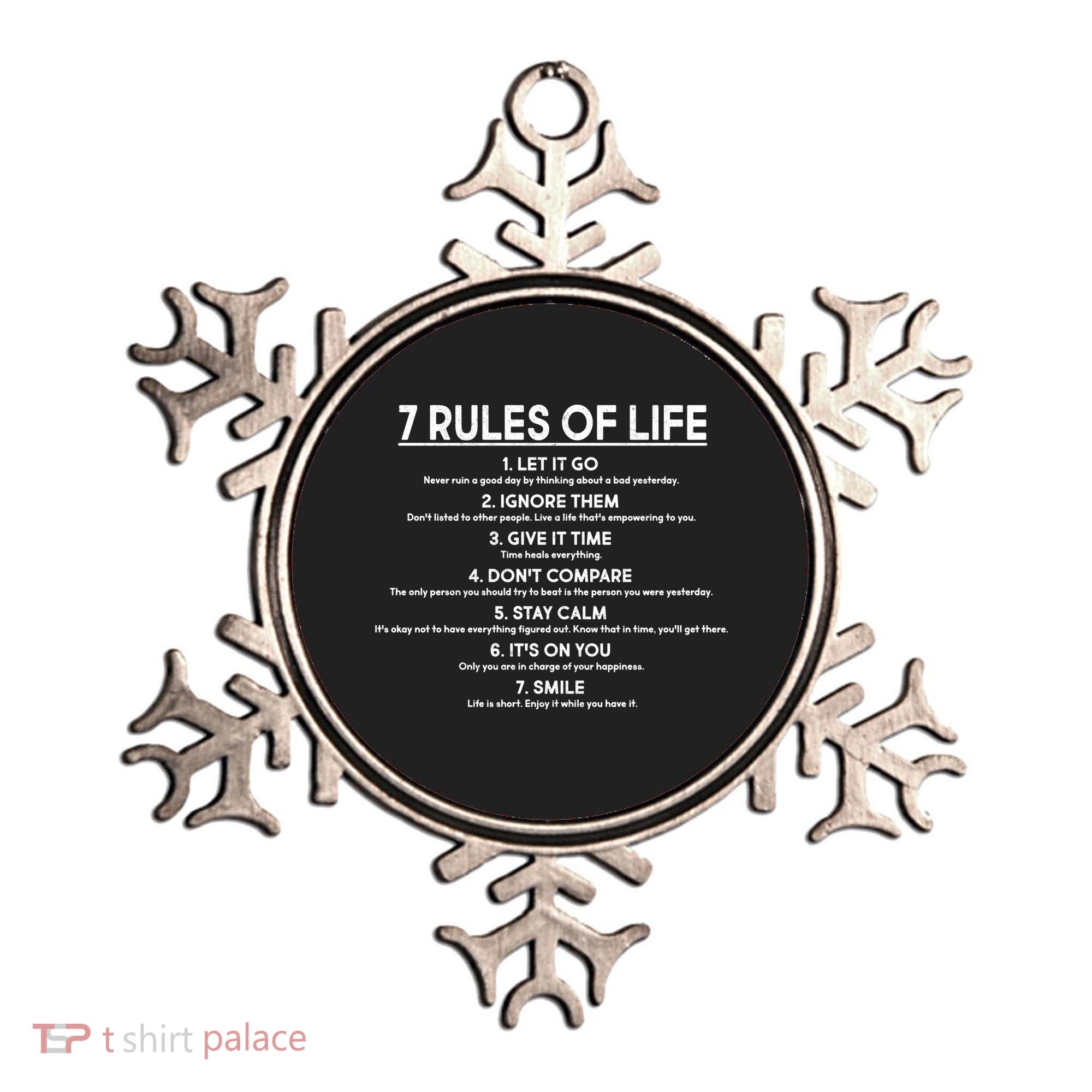Motivational 7 Rules Of Life  Ornament