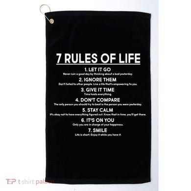 Motivational 7 Rules Of Life  Golf Towel