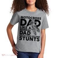 Motocross Dad Like A Normal Dad But He Does His Owns Stuns Kids T-Shirt thumb 2