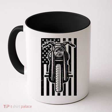 Motorcycle Biker USA Flag Coffee Mug