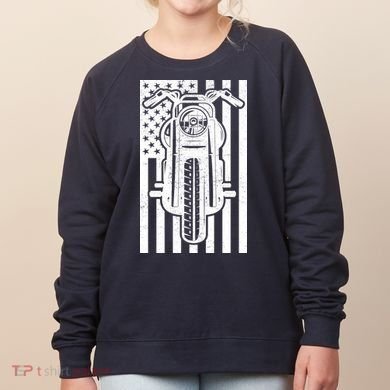 Motorcycle Biker USA Flag Women's Sweatshirt