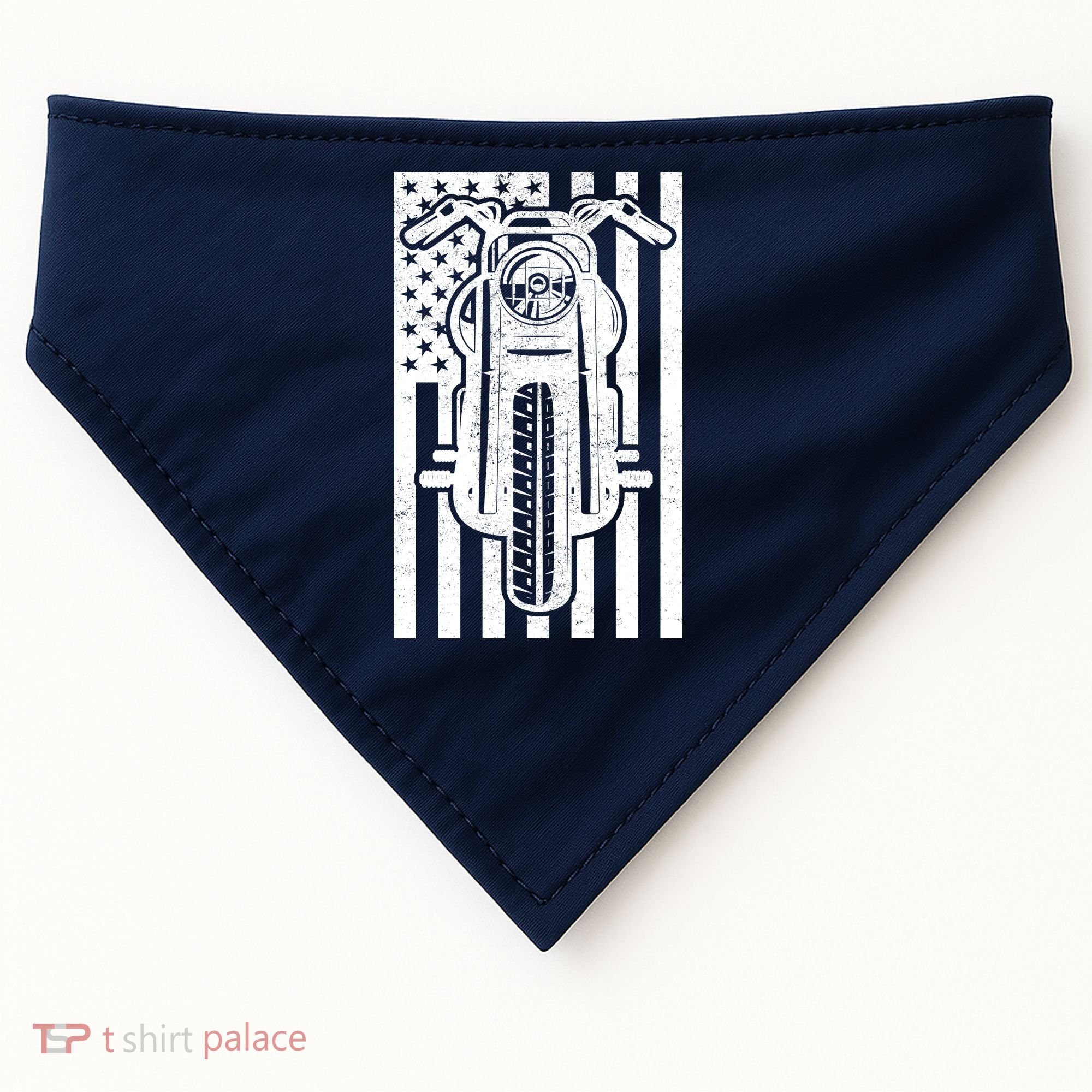 Motorcycle Biker USA Flag USA-Made Doggie Bandana