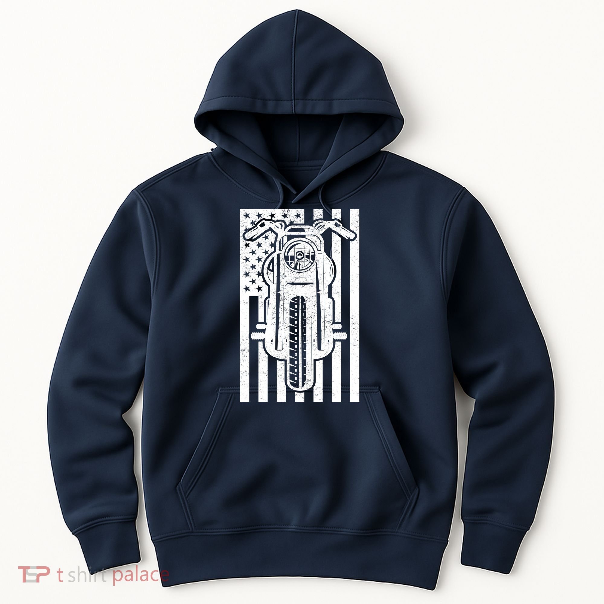 Motorcycle Biker USA Flag Hoodie