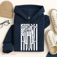 Motorcycle Biker USA Flag Hoodie thumb 4
