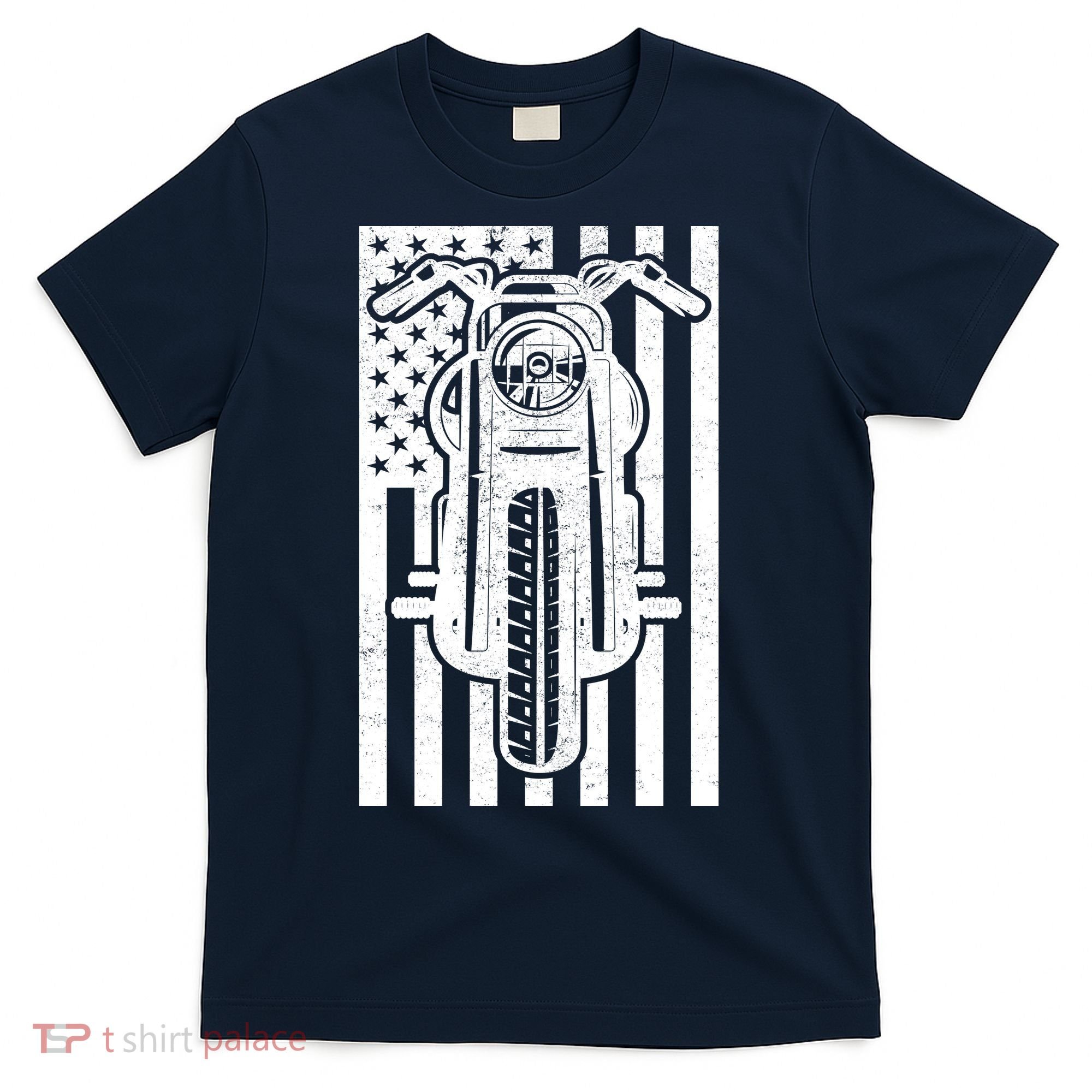 Motorcycle Biker USA Flag T-Shirt