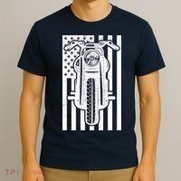 Motorcycle Biker USA Flag T-Shirt thumb 3