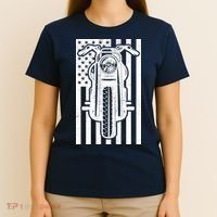 Motorcycle Biker USA Flag T-Shirt thumb 4