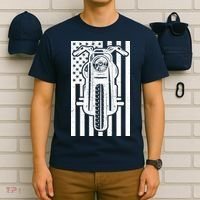 Motorcycle Biker USA Flag T-Shirt thumb 6