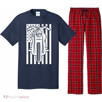 Motorcycle Biker USA Flag Pajama Set