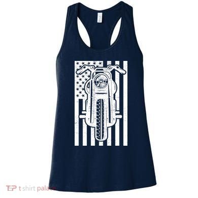 Motorcycle Biker USA Flag Women's Tank Top