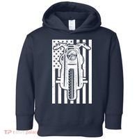 Motorcycle Biker USA Flag Toddler Hoodie thumb 0