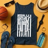 Motorcycle Biker USA Flag Tank Top thumb 4