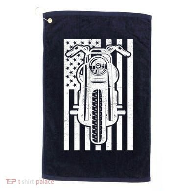 Motorcycle Biker USA Flag Golf Towel