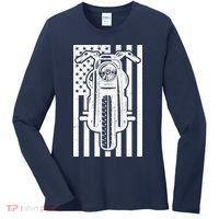Motorcycle Biker USA Flag Women's Long Sleeve Shirt thumb 0