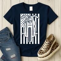 Motorcycle Biker USA Flag Women's T-Shirt thumb 3