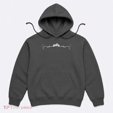 Motorcycle Heartbeat Pulse Biker Hoodie