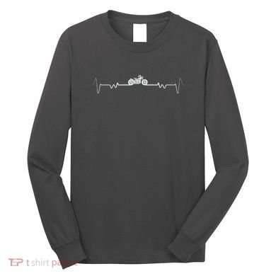 Motorcycle Heartbeat Pulse Biker Long Sleeve Shirt