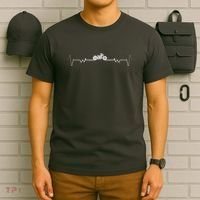Motorcycle Heartbeat Pulse Biker T-Shirt thumb 6