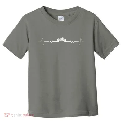 Motorcycle Heartbeat Pulse Biker Toddler T-Shirt