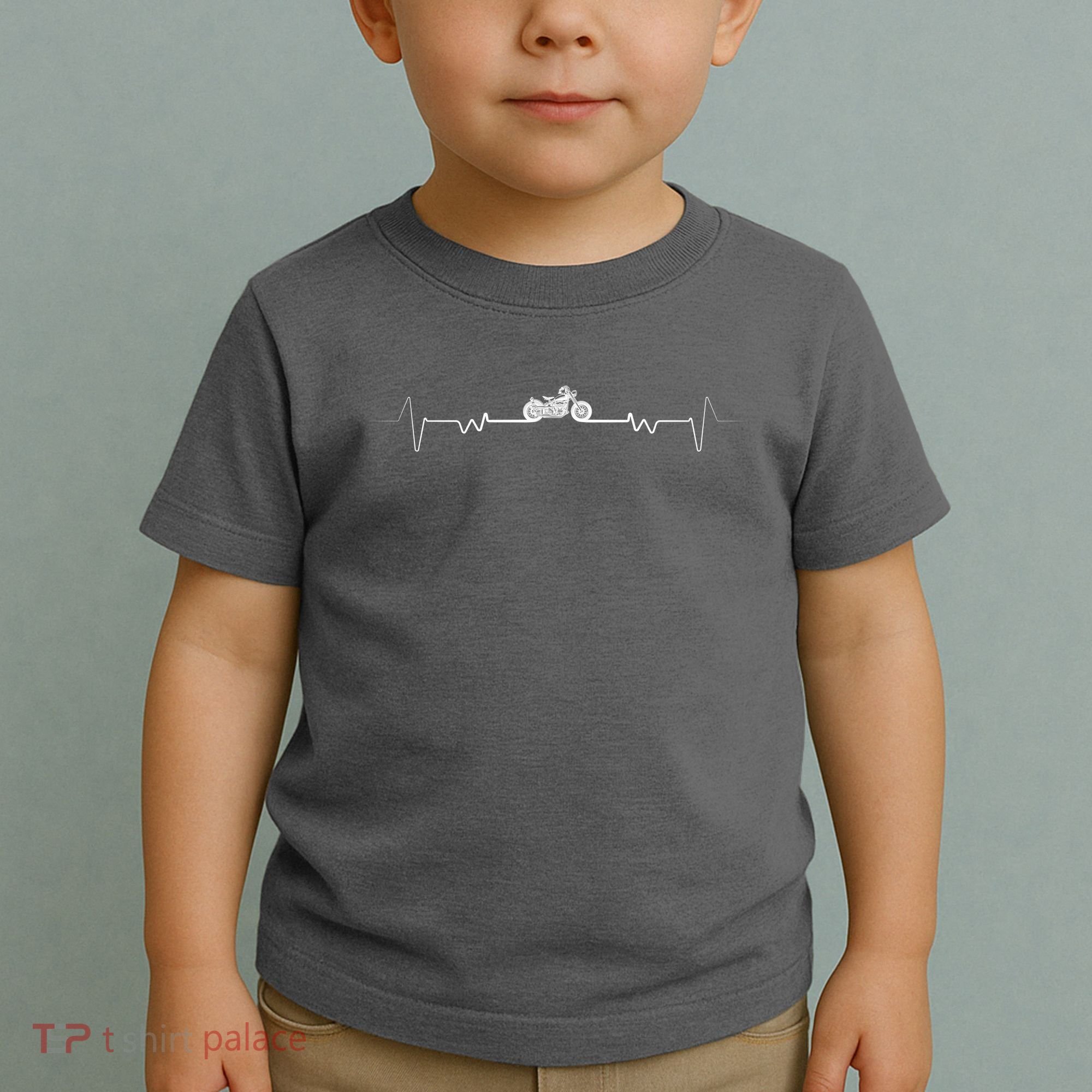 Motorcycle Heartbeat Pulse Biker Toddler T-Shirt