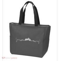 Motorcycle Heartbeat Pulse Biker Tote Bag thumb 3