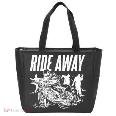Motorcycle Zombies Ride Away Tote Bag