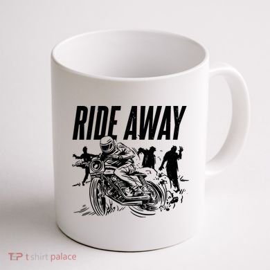 Motorcycle Zombies Ride Away Coffee Mug back