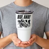 Motorcycle Zombies Ride Away Tumbler thumb 2