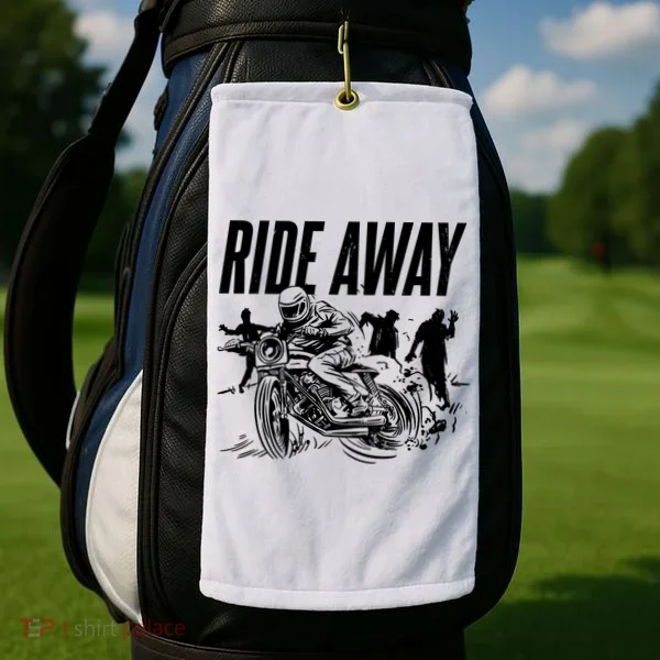 Motorcycle Zombies Ride Away Golf Towel