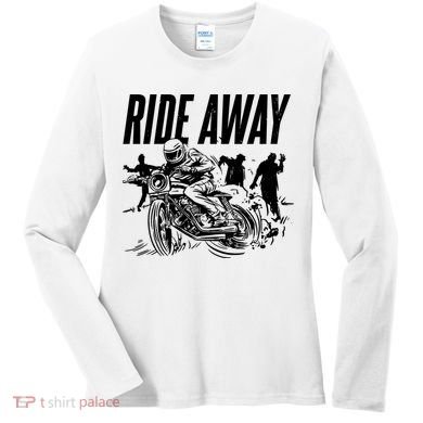 Motorcycle Zombies Ride Away Women's Long Sleeve Shirt