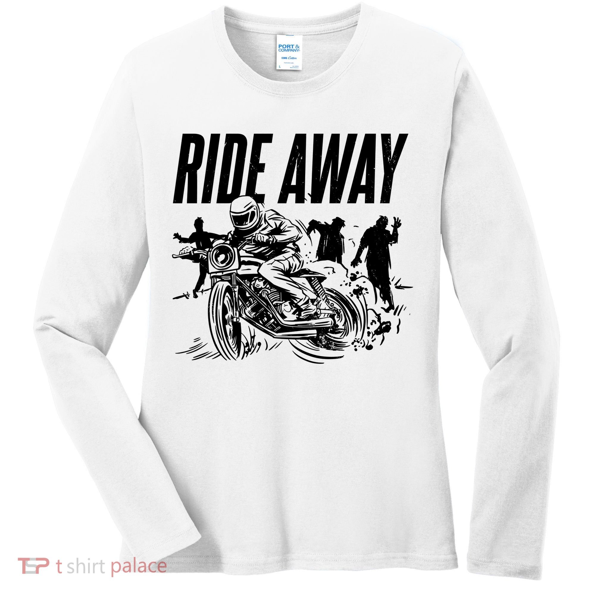 Motorcycle Zombies Ride Away Women's Long Sleeve Shirt