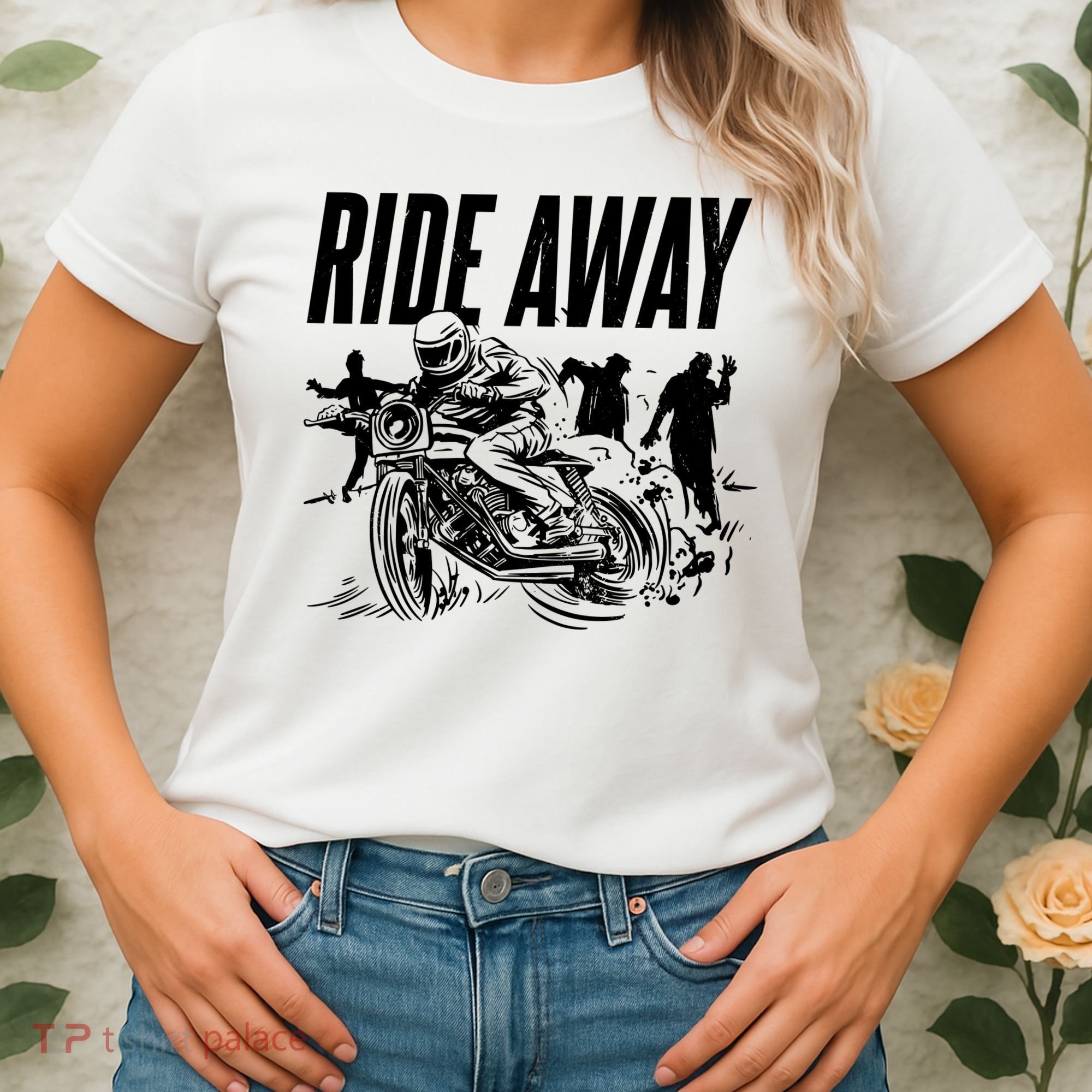 Motorcycle Zombies Ride Away Women's T-Shirt