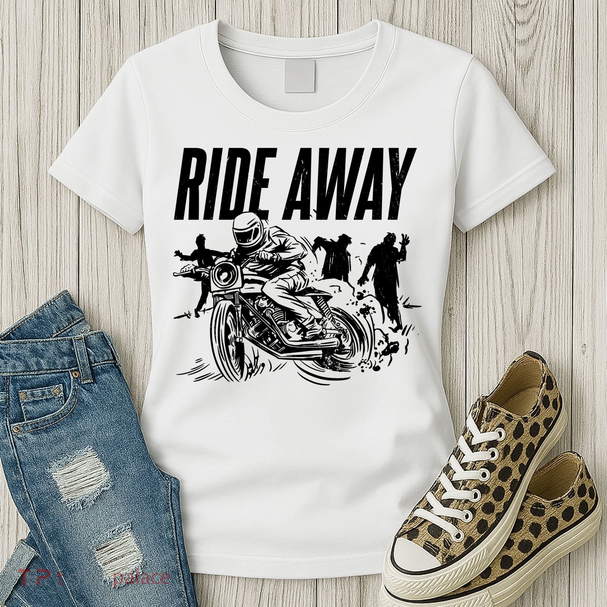 Motorcycle Zombies Ride Away Women's T-Shirt