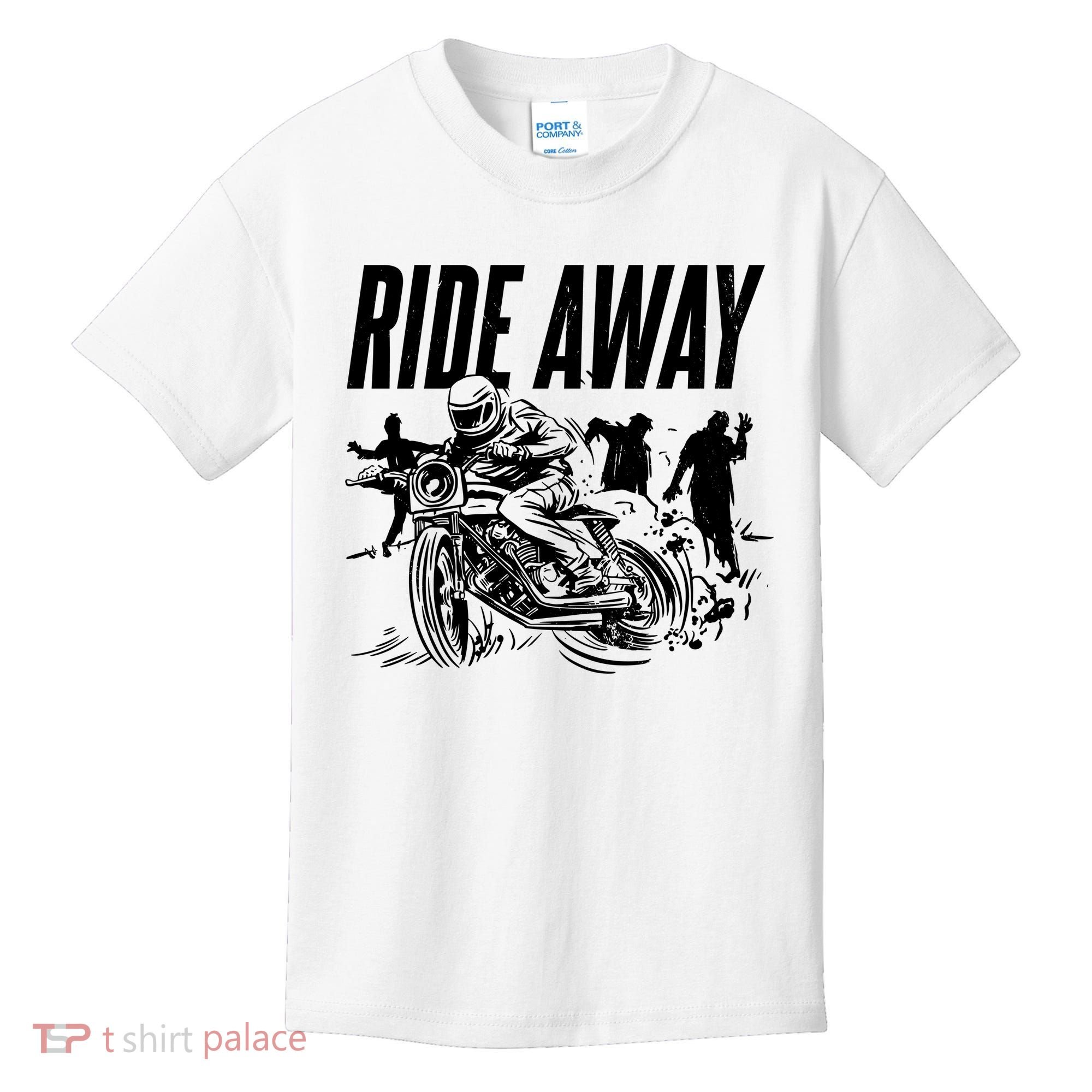 Motorcycle Zombies Ride Away Kids T-Shirt