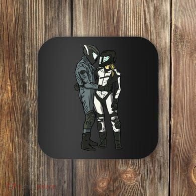 Motorcyclist Couple Coaster