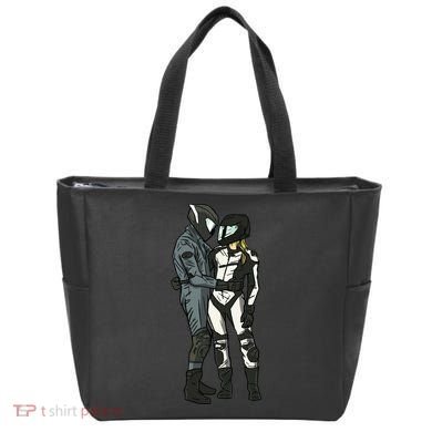 Motorcyclist Couple Tote Bag