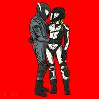 Motorcyclist Couple Santa Hat thumb 1