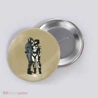 Motorcyclist Couple Button thumb 0