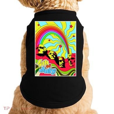 Mount Rushmore 4th of July Abstract Doggie Tank
