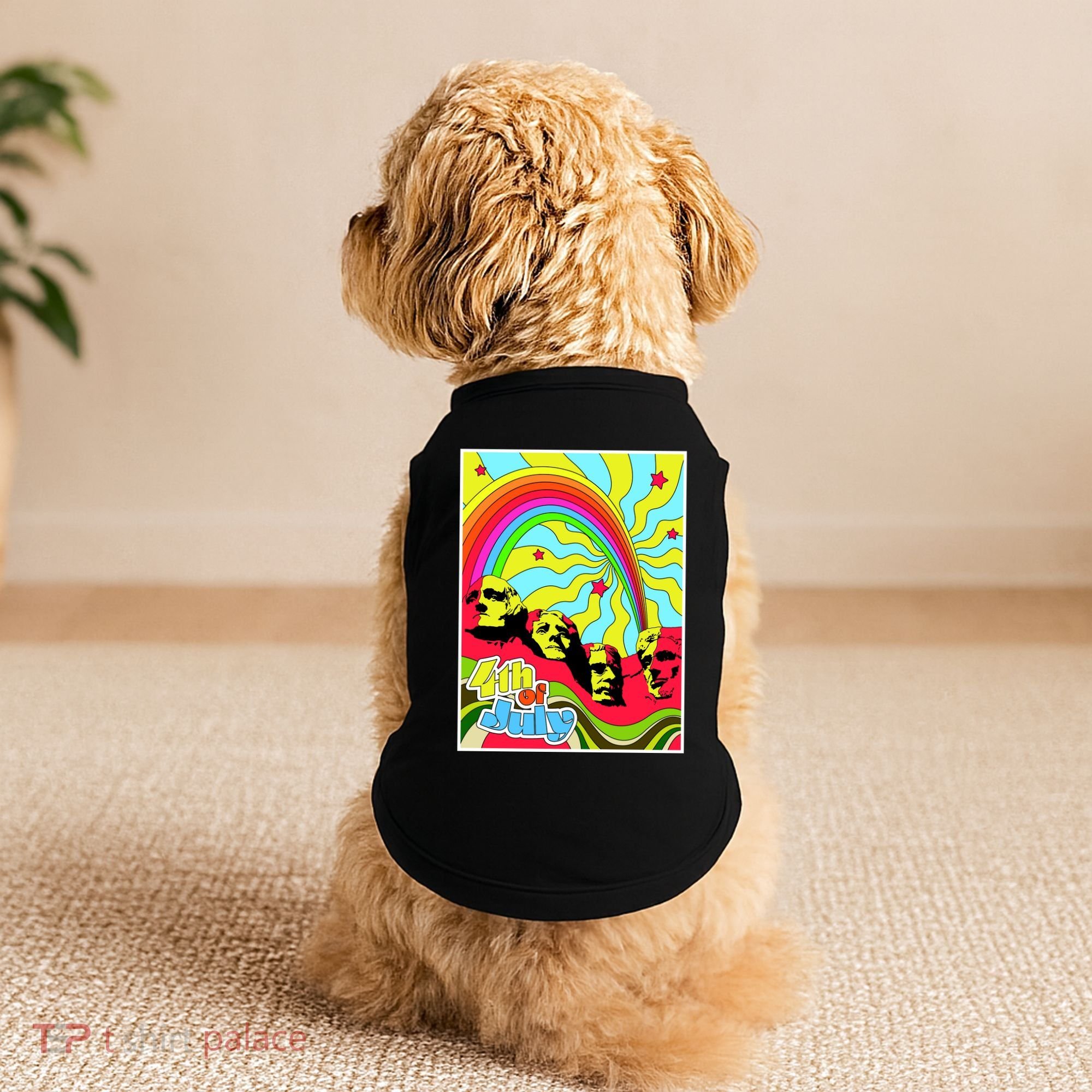 Mount Rushmore 4th of July Abstract Doggie Tank