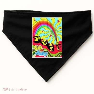 Mount Rushmore 4th of July Abstract USA-Made Doggie Bandana