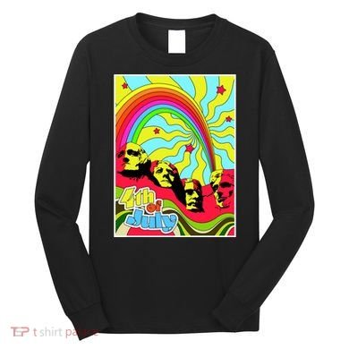 Mount Rushmore 4th of July Abstract Long Sleeve Shirt