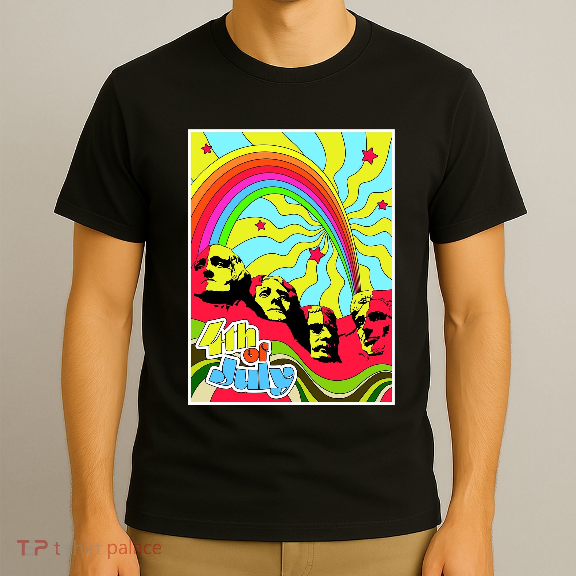 Mount Rushmore 4th of July Abstract T-Shirt